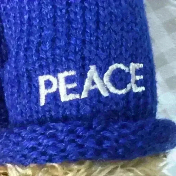 Vintage Gund Millennium Peace Teddy Bear 1999 Large Plush with Blue Sweater 25" - Picture 5 of 9